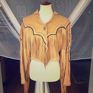 Vintage 1990’s Fringe Leather Jacket Handmade